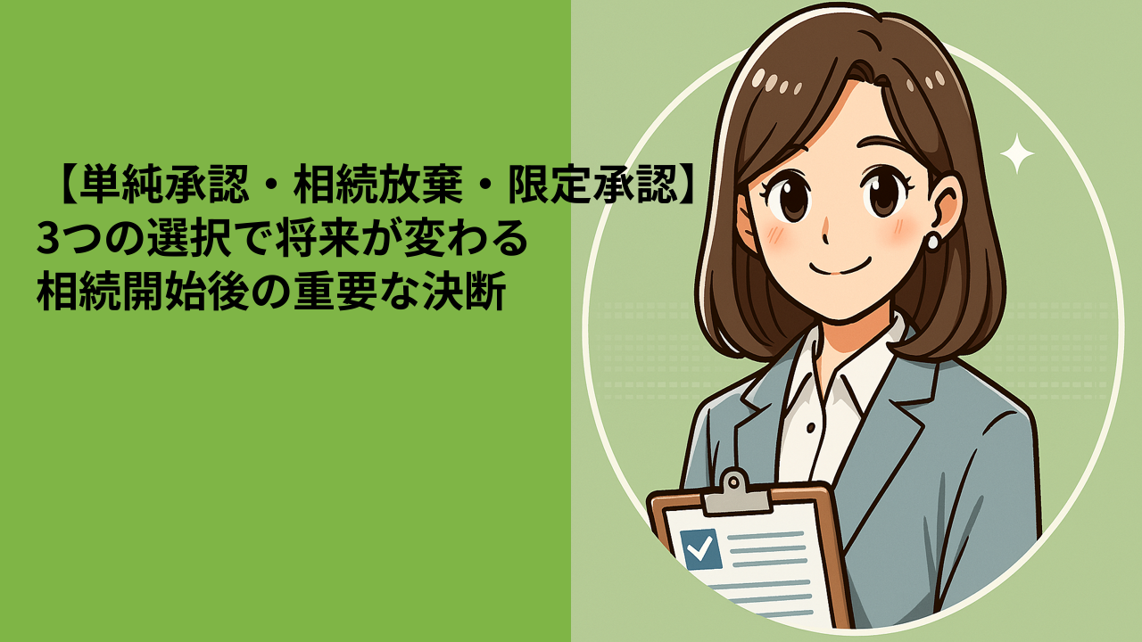 【単純承認・相続放棄・限定承認】3つの選択で将来が変わる｜相続開始後の重要な決断