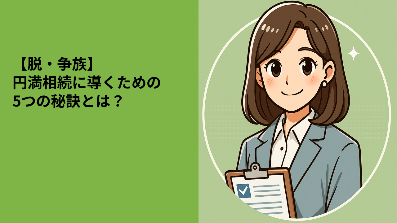 【脱・争族】円満相続に導くための5つの秘訣