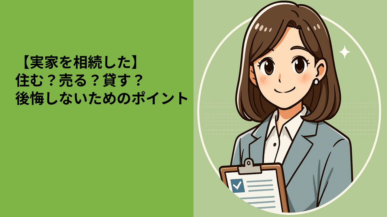 【実家を相続した】住む？売る？貸す？後悔しないためのポイント