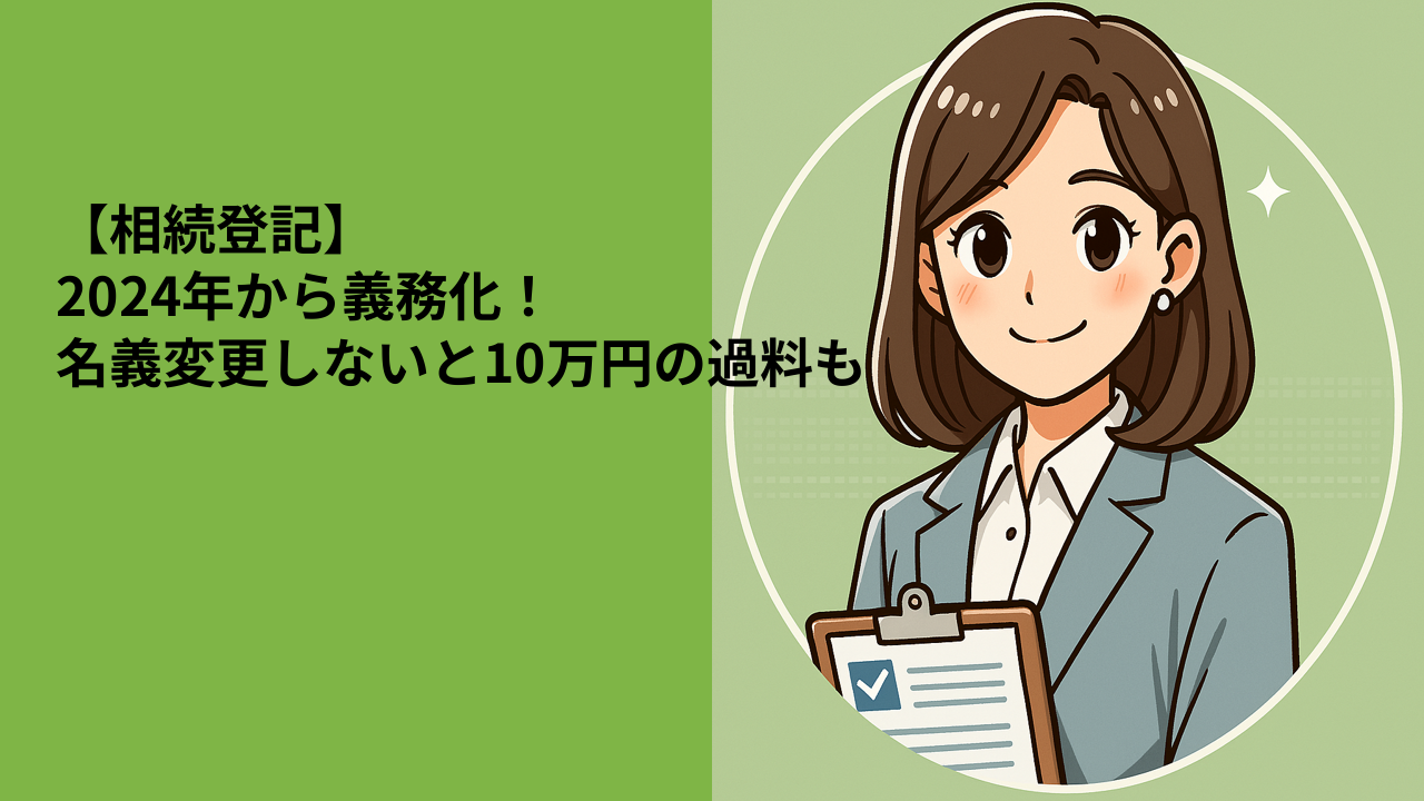 【相続登記】2024年から義務化！名義変更しないと10万円の過料も