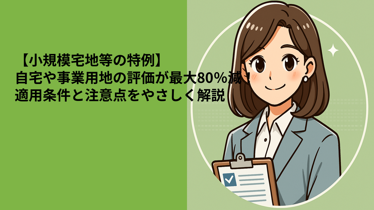 【小規模宅地等の特例】自宅や事業用地の評価が最大80％減！適用条件と注意点をやさしく解説