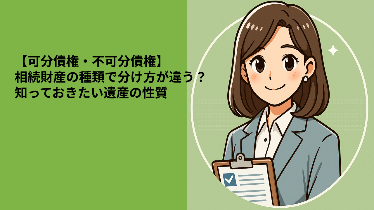 【可分債権・不可分債権】相続財産の種類で分け方が違う？知っておきたい遺産の性質