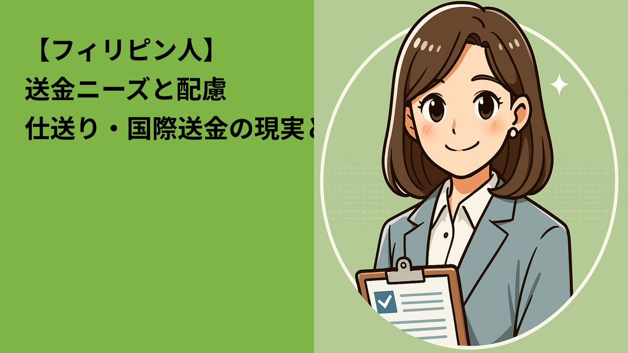 【フィリピン人】送金ニーズと配慮｜仕送り文化と日本での支援策