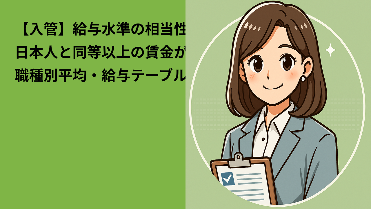 【入管】給与水準の「相当性」を証明するには｜日本人と同等以上をどう示す？