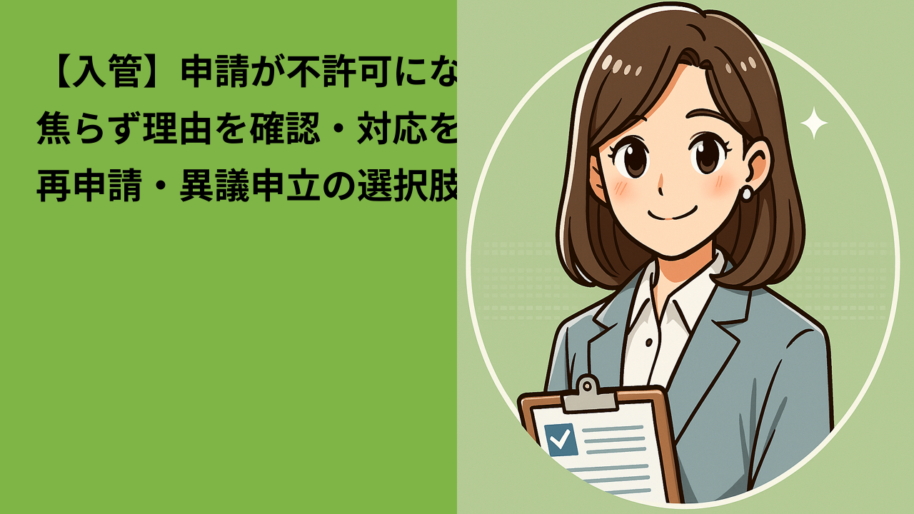 【入管】申請が不許可になったら｜焦らず理由を確認し、再申請・異議申立を検討