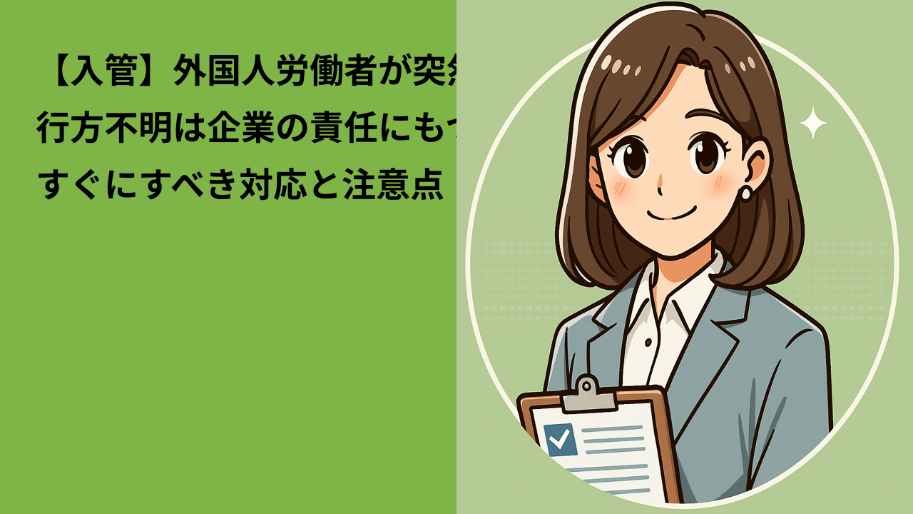 【入管】外国人労働者が突然出社しなくなった｜企業がとるべき対応と注意点