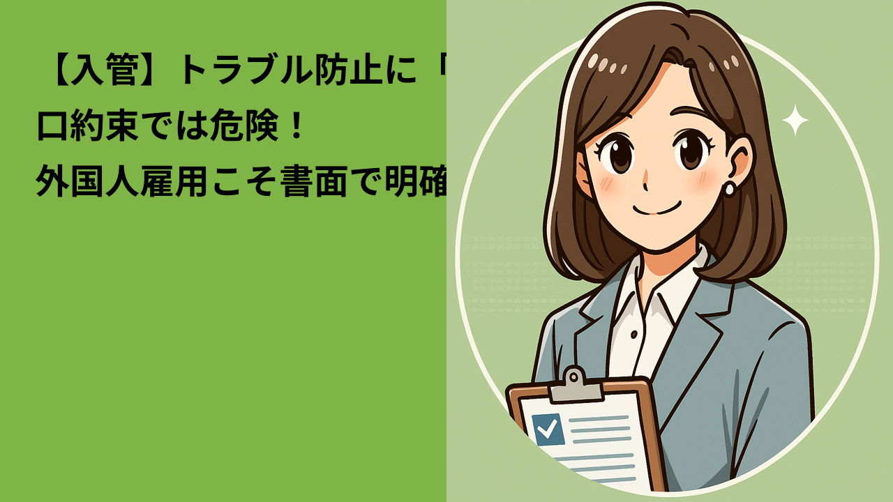 【入管】トラブル防止に「労働契約書」｜外国人雇用こそ“書面化”が大切