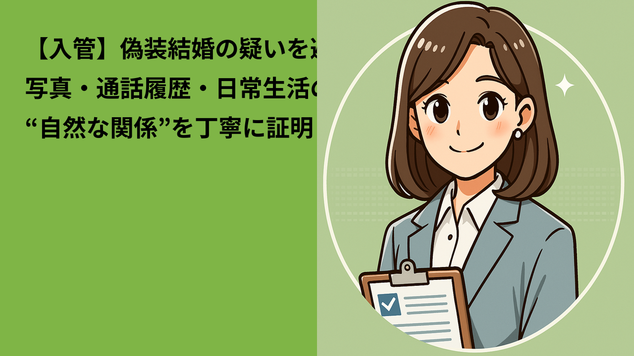 【入管】偽装結婚の疑いを避けるには｜“自然な関係”を丁寧に証明しよう