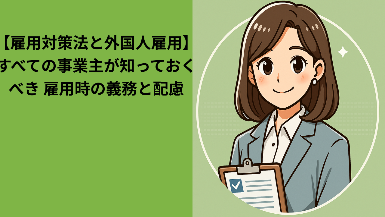 雇用対策法と外国人雇用｜企業が果たすべき法的義務と配慮