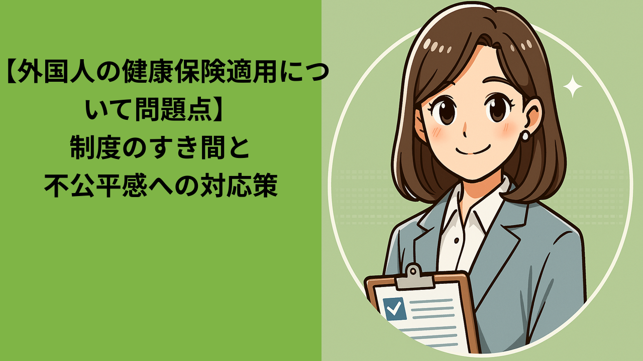 外国人の健康保険適用について問題点｜制度のすき間と不公平感への対応策
